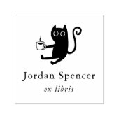 Kat & Koffie Ex Libris Persoonlijk Boek Zelfinktende Stempel (Design)