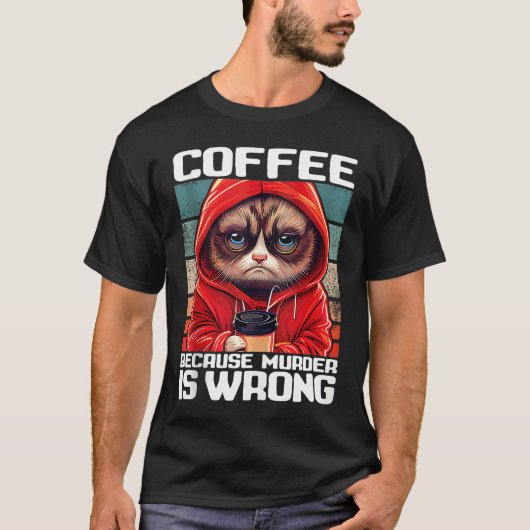Kat Koffie Ik Koffie omdat moord verkeerd is Tank (Voorkant)