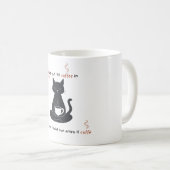  Kat + Koffie = Klauwen” Minimalistisch ontwerp  Koffiemok (Voorkant rechts)