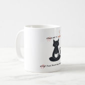  Kat + Koffie = Klauwen” Minimalistisch ontwerp  Koffiemok (Voorkant links)