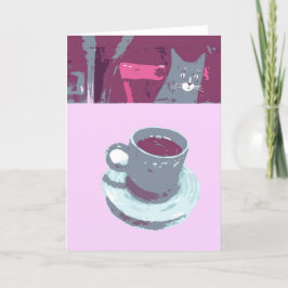 Kat & Koffie Wenskaart Kaart