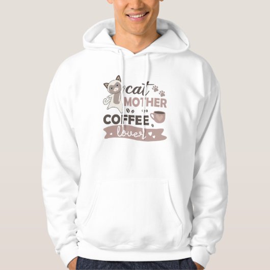 Kat: Koffieborst van kattenkatten Hoodie (Voorkant)