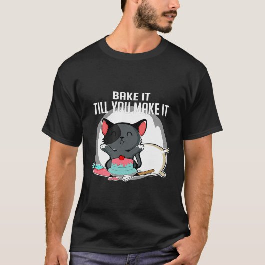 Kat Koken Bakken Chef Of Bakker T-shirt (Voorkant)