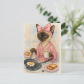 Kat koken ontbijt Pawsitively Delicious! Briefkaart (Staand voorkant)