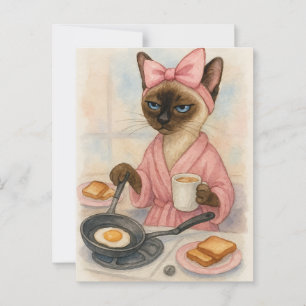 Kat koken ontbijt Pawsitively Delicious! Briefkaart
