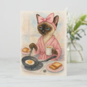 Kat koken ontbijt Pawsitively Delicious! Kaart (Staand voorkant)