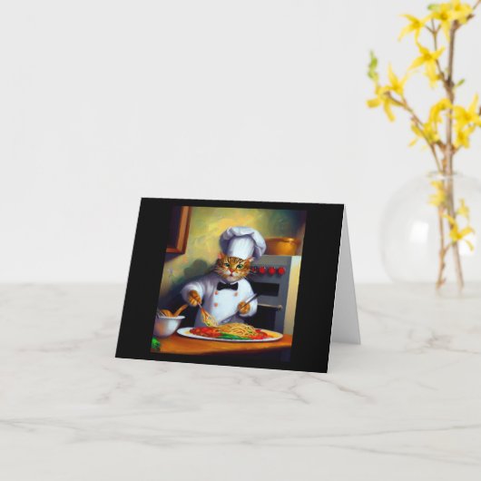 Kat Koken Spaghetti Kaart (Gele Bloem)