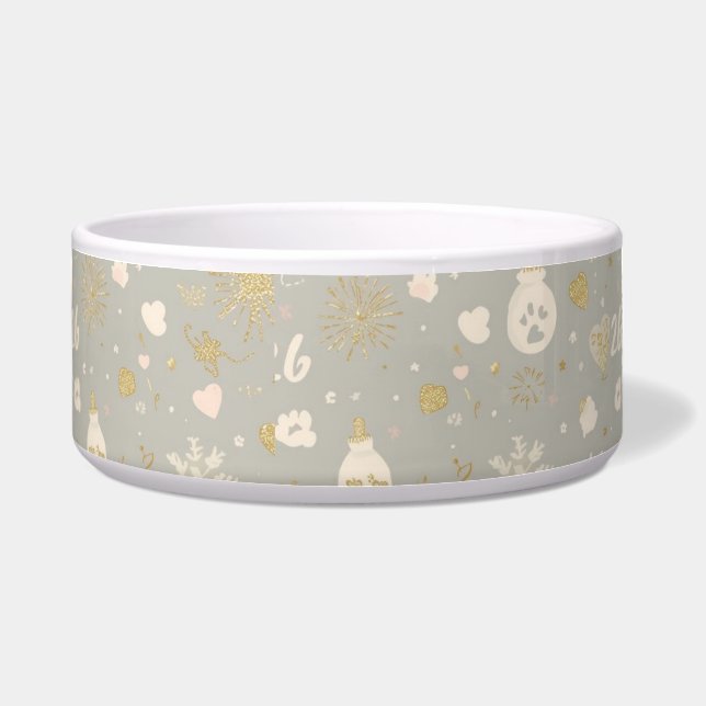 Kat Kom – Gouden Harten & Babyfles Ornament (Voorkant)