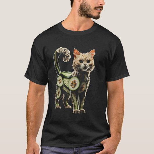 Kat Komkommer Grappige Kat Liefhebber Ontwerp T-shirt (Voorkant)