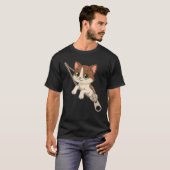 Kat komt uit een ritssluiting Grappig kostuum Jong T-shirt (Voorkant volledig)
