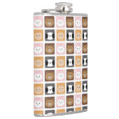 Kat, konijn, hond en Beer Heupfles (Rechts)