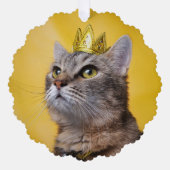 Kat Koningin Ornament Kaart (Voorkant)