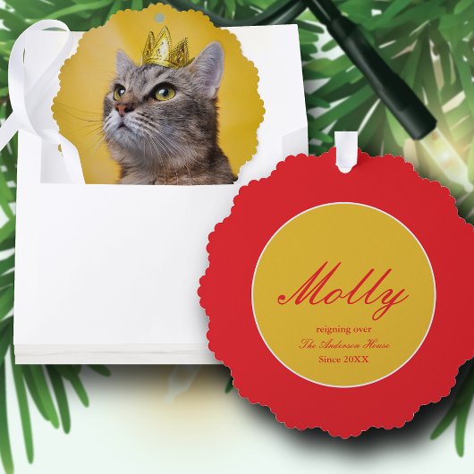 Kat Koningin Ornament Kaart
