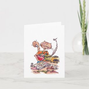 Kat Kooking notiecard Kaart