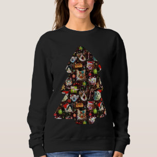 Kat-koppen in de ruimte grappig en lomp-kerstkeuke trui