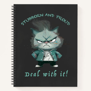 kat koppige deal met het schattig Schattig grappig Notitieboek