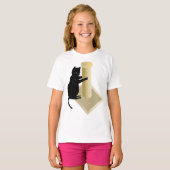 Kat krabpaal meisjes T-shirt (Voorkant volledig)