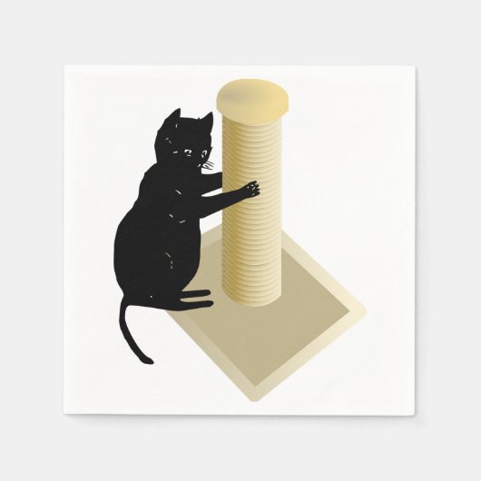 Kat krabpaal papieren servetten (Voorkant)