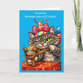 Kat Krachtpasta Taart Verjaardag Grappig Cadeau-id Kaart