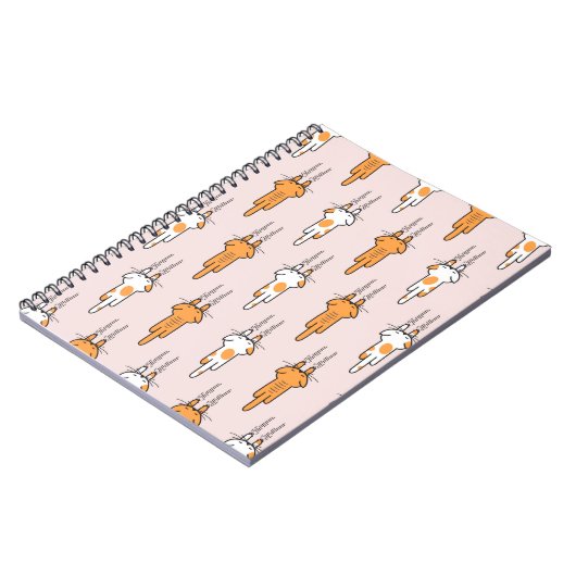 Kat kras naadloos patroon notitieboek (Linkerzijde)