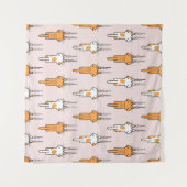 Kat kras naadloos patroon wandkleed (Voorkant (horizontaal))