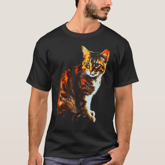 Kat Kunst - Huisdier Kat Motief Dier Kat T-shirt (Voorkant)