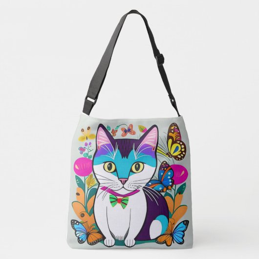 Kat Kunst Illustratie, Digitale Kat Design tas (Achterkant)