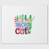 Kat Kunst Mijn favoriete kat Cadeaupapier (Vlak)