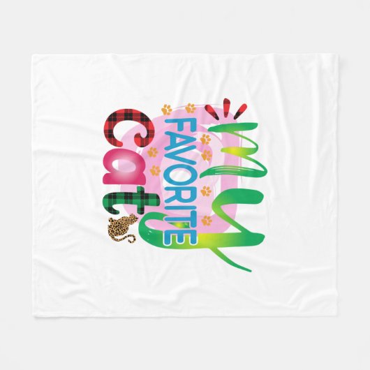 Kat Kunst Mijn favoriete kat Fleece Deken (Voorkant (Horizontaal))