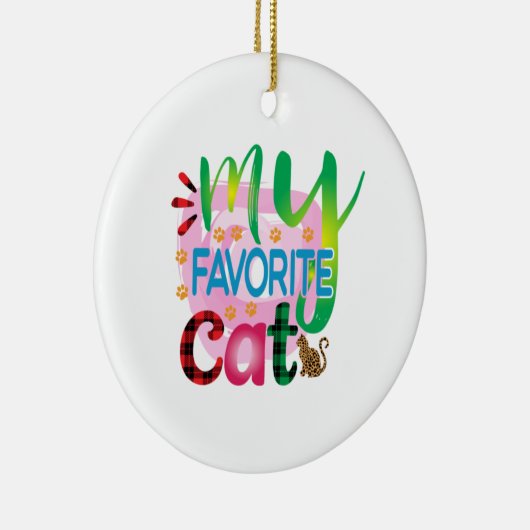 Kat Kunst Mijn favoriete kat Keramisch Ornament (Rechts)