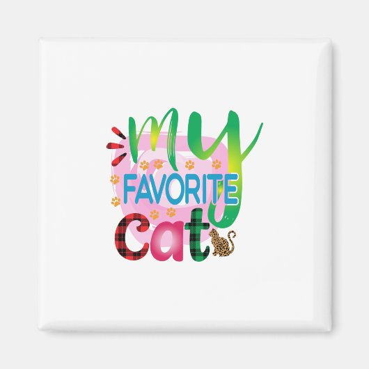 Kat Kunst Mijn favoriete kat Magneet (Voorkant)