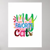Kat Kunst Mijn favoriete kat Poster (Voorkant)