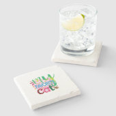 Kat Kunst Mijn favoriete kat Stenen Onderzetter (Zijkant)