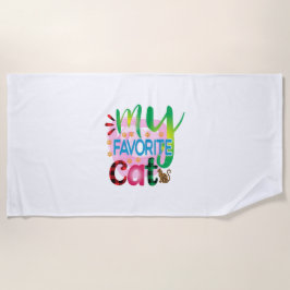 Kat Kunst Mijn favoriete kat Strandlaken