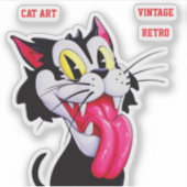 KAT KUNST VINTAGE RETRO STICKER (Voorkant)