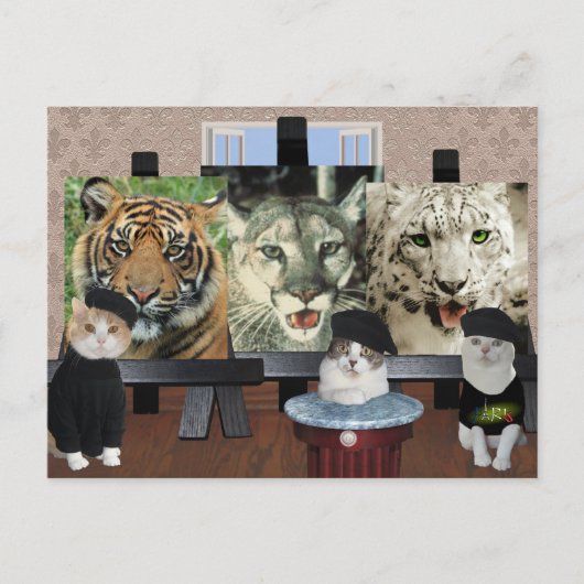 Kat Kunstschool Briefkaart (Voorkant)