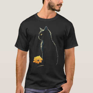 Kat Kunstwerk - Bloemen Art Kat Motief Dier Kat T-shirt