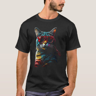 Kat Kunstwerk Zonnebril Dier Kat 1 T-shirt