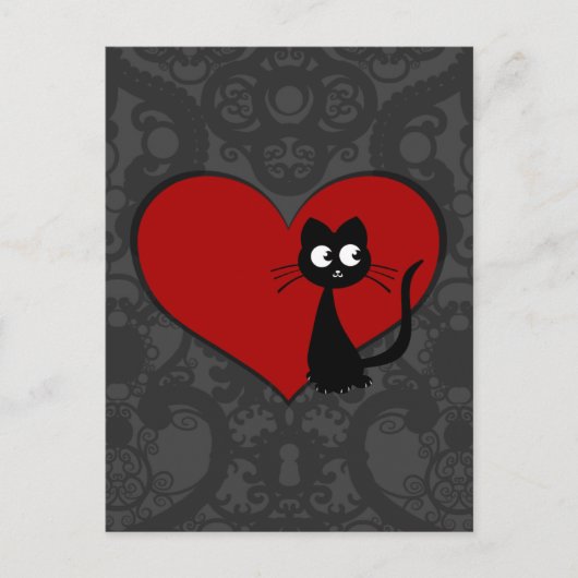 Kat Kuro Love II Briefkaart (Voorkant)