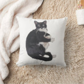 Kat-kussen van zwarte en witte Tuxedo Kussen (Deken)