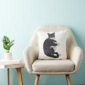 Kat-kussen van zwarte en witte Tuxedo Kussen (Stoel)