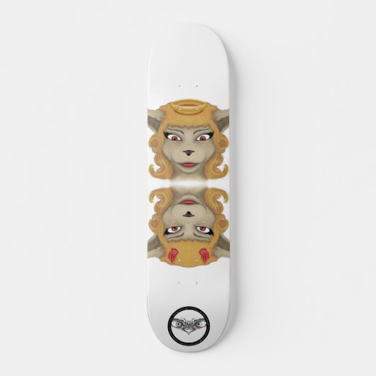Kat kwaadaardige engel schattige dieren illustrati persoonlijk skateboard (Voorkant)