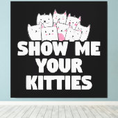 Kat Laat Me Je Kittens Zien Canvas Afdruk (Insitu (Houten vloer))