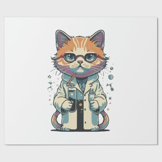 Kat Lab gefocust Cadeaupapier (Vlak)