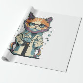 Kat Lab gefocust Cadeaupapier (Uitgerold)