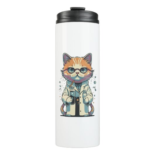 Kat Lab gefocust Thermosbeker (Voorkant)