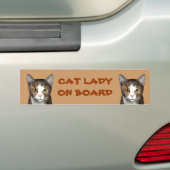 Kat Lady Aan Boord Bumpersticker (Op auto)