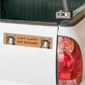 Kat Lady Aan Boord Bumpersticker (Op Truck)
