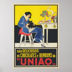 Kat Lady, Black Cat Art, kleurrijke kunst Poster