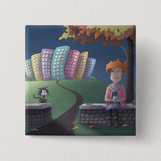 Kat Lady in de Button van het park (Voorkant)